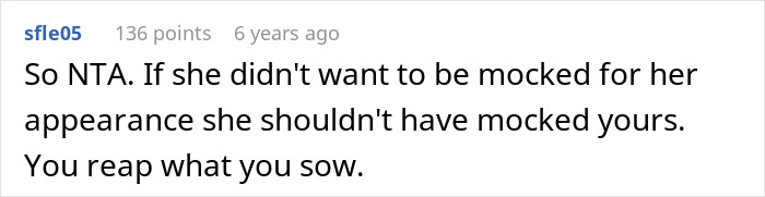 User comment saying a girl crying after roasting a friend with insults, emphasizing consequences of mocking appearance. User comment saying a girl crying after roasting a friend with insults, emphasizing consequences of mocking appearance.