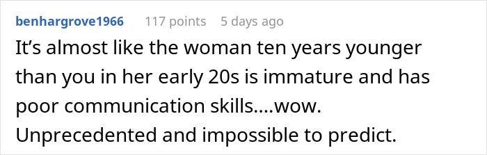 User's comment on a forum discussing a woman ending a relationship due to boyfriend's passion for pastries affecting communication. User's comment on a forum discussing a woman ending a relationship due to boyfriend's passion for pastries affecting communication.