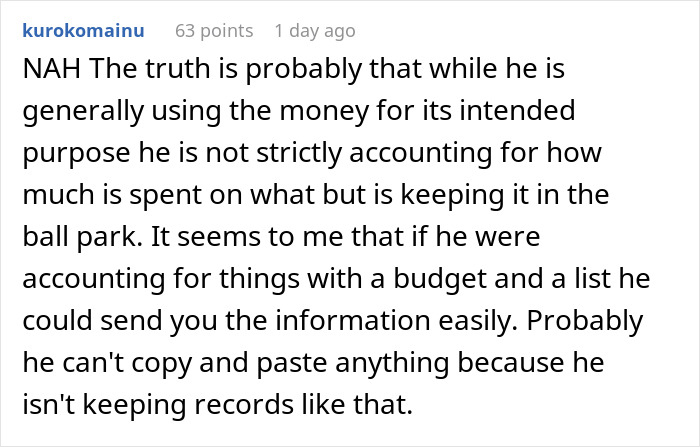 Comment discussing a shady fund manager not showing receipts and a woman refusing to pay more without proper accounting. Comment discussing a shady fund manager not showing receipts and a woman refusing to pay more without proper accounting.