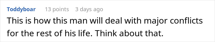 Comment about a man dealing with major conflicts for the rest of his life after an engagement lie at holiday dinner.