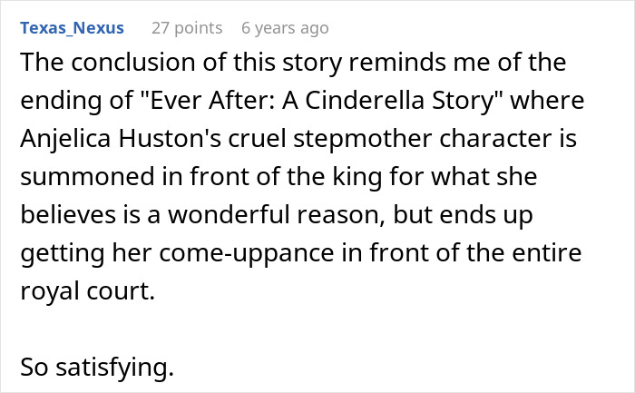 Comment about unhinged MIL losing her job after revengeful DIL discovers MIL promotion plans, comparing it to a Cinderella story. Comment about unhinged MIL losing her job after revengeful DIL discovers MIL promotion plans, comparing it to a Cinderella story.