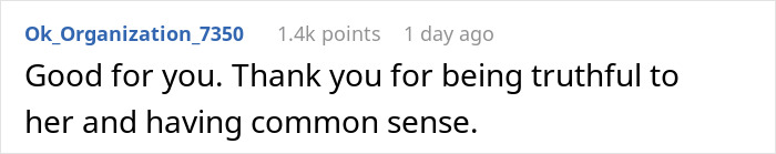 Comment text praising someone for being truthful and having common sense in a discussion about MIL’s plan to make bride look ugly in wedding illustration backfiring.