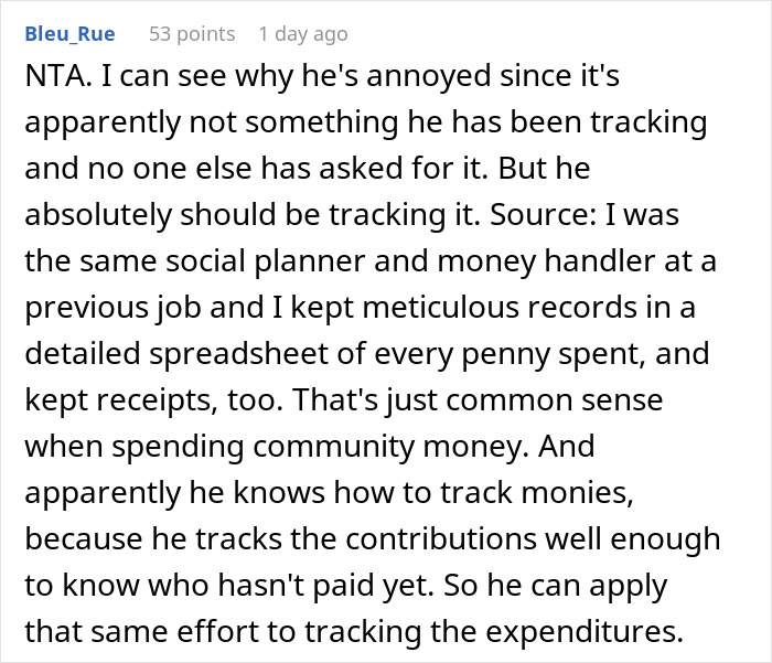 Comment discussing a shady fund manager who won’t show receipts and the woman refusing to pay more money. Comment discussing a shady fund manager who won’t show receipts and the woman refusing to pay more money.
