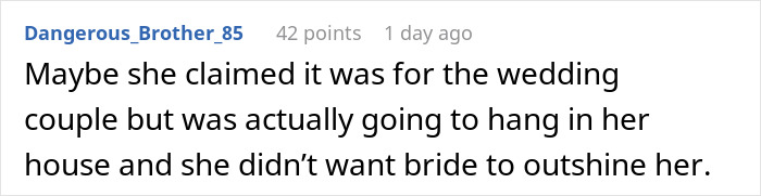 Comment discussing MIL’s plan to make bride look ugly in wedding illustration backfiring when artist catches on.
