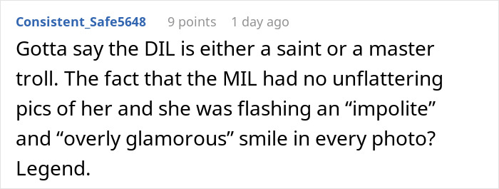 Comment discussing MIL’s plan to make bride look ugly in wedding illustration backfiring as artist catches on.