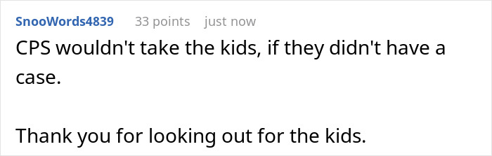 Comment on a forum expressing support for CPS involvement and gratitude for protecting children after a coworker&rsquo;s 9-year-old case.