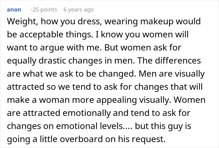 Screenshot of an online comment discussing a boyfriend demanding girlfriend to laser off all body hair, sparking debate.