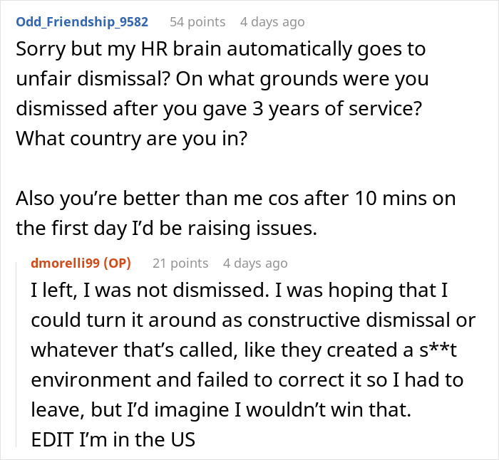 Screenshot of a Reddit conversation about a coworker refusing to stop blasting Christmas music in the office.
