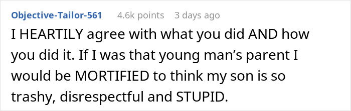 Comment expressing strong disapproval of a guy wearing an inappropriate shirt during a dinner with his girlfriend’s parents. Comment expressing strong disapproval of a guy wearing an inappropriate shirt during a dinner with his girlfriend’s parents.