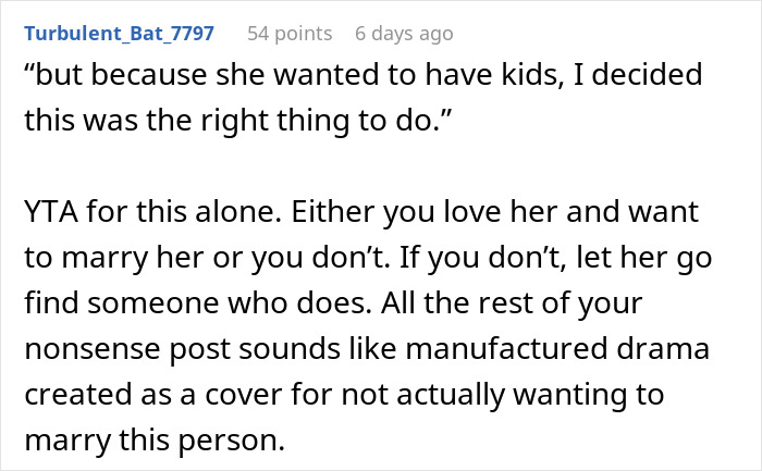 Screenshot of an online comment discussing a man’s dilemma after fiancée’s family hires a PI to uncover his dirt. Screenshot of an online comment discussing a man’s dilemma after fiancée’s family hires a PI to uncover his dirt.