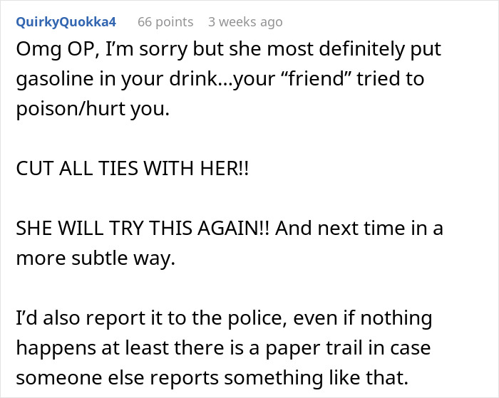 Woman Smells Gas In A Drink Her Friend Gives Her, Ends Up With A Restraining Order Against Her