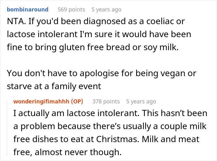 Reddit thread discussing challenges of no vegan options Christmas Eve dinner, lactose intolerance, and dietary restrictions at family events. Reddit thread discussing challenges of no vegan options Christmas Eve dinner, lactose intolerance, and dietary restrictions at family events.