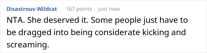 Screenshot of an online comment discussing an entitled neighbor driving over a yard and discovering flat tires. Screenshot of an online comment discussing an entitled neighbor driving over a yard and discovering flat tires.
