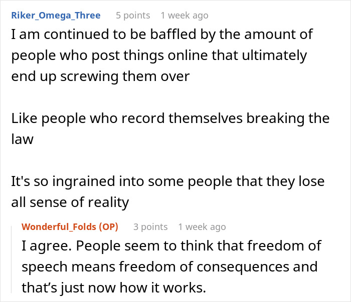 Reddit comments discussing consequences of putting coworker on blast on social media and unexpected firing reaction.