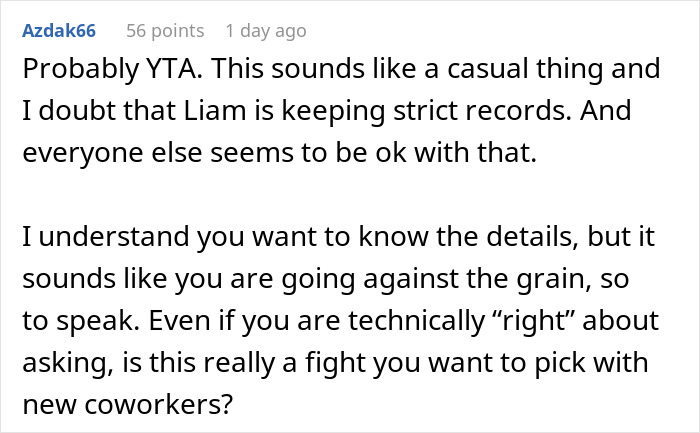 Comment discussing a shady fund manager not showing receipts and a woman refusing to pay more. Comment discussing a shady fund manager not showing receipts and a woman refusing to pay more.