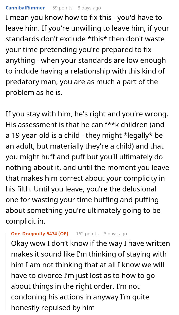 Screenshot of an online discussion about a man unsure if affair partner’s baby is his child or grandchild. Screenshot of an online discussion about a man unsure if affair partner’s baby is his child or grandchild.