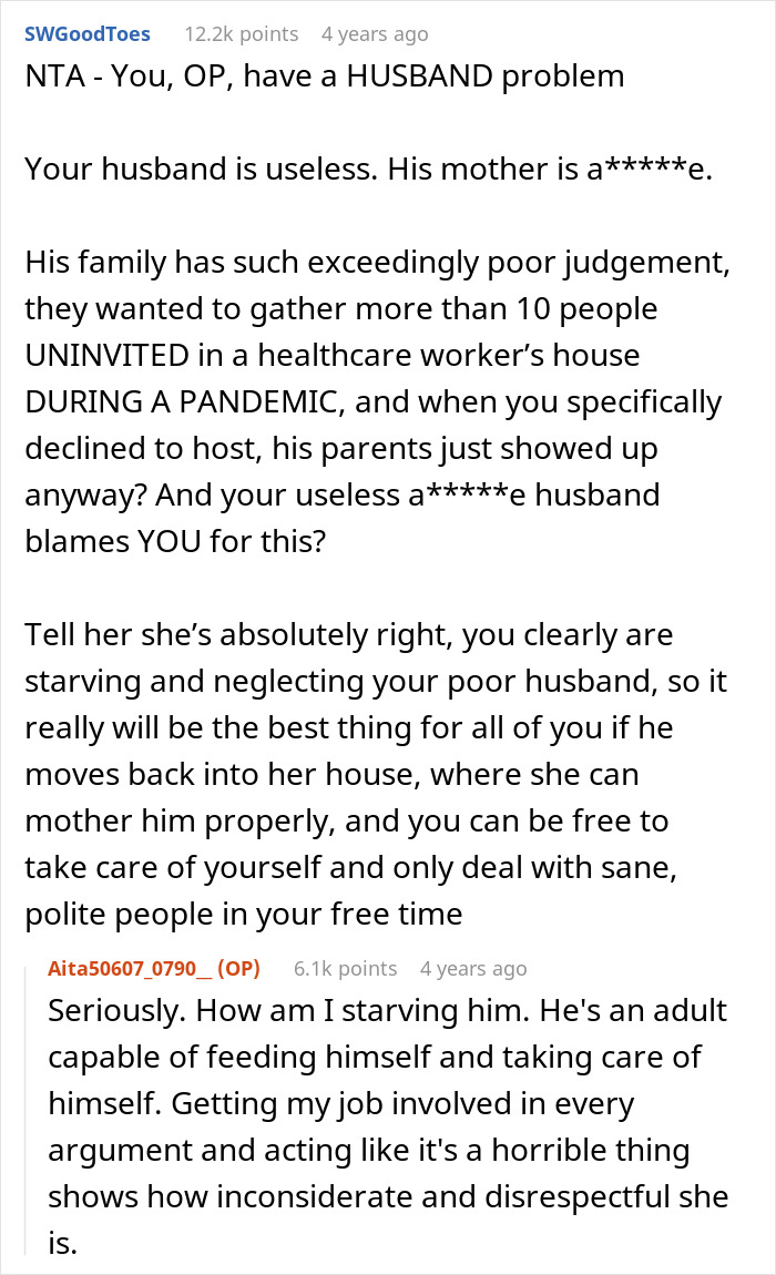 Reddit discussion about woman reheating pizza leftovers for MIL who showed up unannounced during Christmas and the resulting backlash.