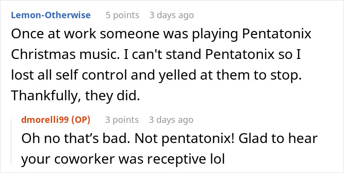 Office worker angrily reacting to coworker blasting Christmas music, leading to a dramatic office confrontation.