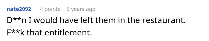 Screenshot of an online comment expressing frustration over entitlement in a situation where brother makes bil pay dinner. Screenshot of an online comment expressing frustration over entitlement in a situation where brother makes bil pay dinner.