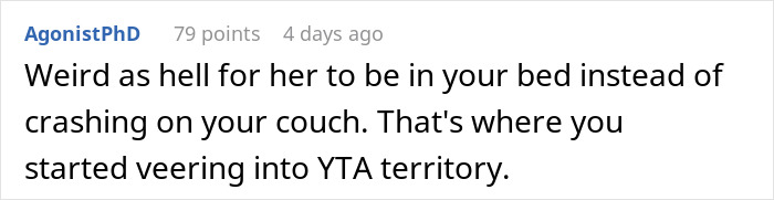 Screenshot of a forum comment discussing a guy going above and beyond for his ex and his current partner’s upset reaction. Screenshot of a forum comment discussing a guy going above and beyond for his ex and his current partner’s upset reaction.