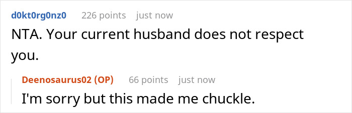 Screenshot of a Reddit conversation about a woman upset her husband drank souvenir wines she brought from abroad. Screenshot of a Reddit conversation about a woman upset her husband drank souvenir wines she brought from abroad.