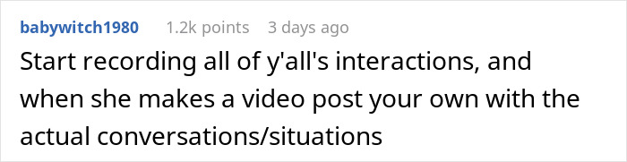 Comment suggesting to record interactions and respond with real conversations about TikTok fame built by lying about family. Comment suggesting to record interactions and respond with real conversations about TikTok fame built by lying about family.
