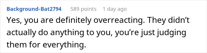 Screenshot of an online comment disputing a woman bending over backwards for boyfriend’s son and his girlfriend.