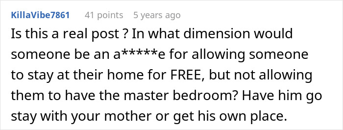 Screenshot of a user comment reacting to entitled behavior when a woman tries to help her brother and his wife.