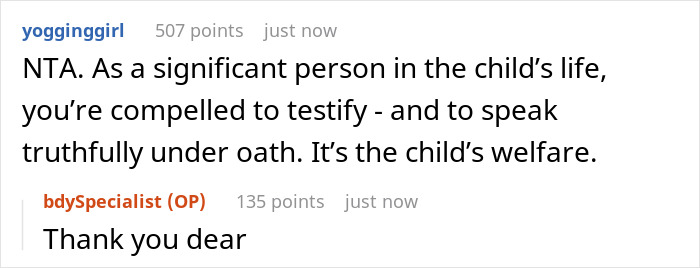 Screenshot of a custody court discussion where a sister reveals the truth about her brother who abandoned his child. Screenshot of a custody court discussion where a sister reveals the truth about her brother who abandoned his child.