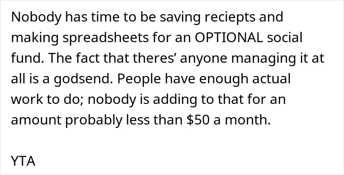 Text excerpt about a shady fund manager avoiding receipts while a woman refuses to pay more on the fund. Text excerpt about a shady fund manager avoiding receipts while a woman refuses to pay more on the fund.