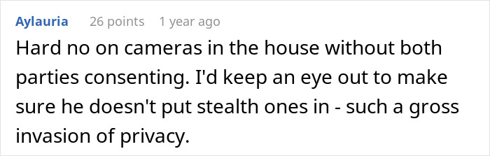 Comment discussing trust issues and privacy concerns about installing CCTV at home due to unexplained scratches on wife’s back. Comment discussing trust issues and privacy concerns about installing CCTV at home due to unexplained scratches on wife’s back.
