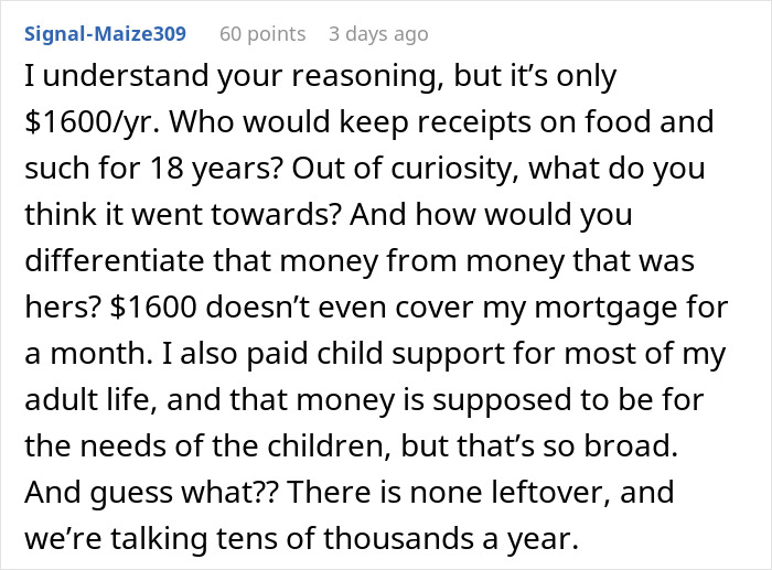 Alt text: Online comment discussing $30k money confusion and vague answers between teen and mom causing controversy. Alt text: Online comment discussing $30k money confusion and vague answers between teen and mom causing controversy.
