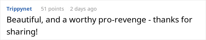 Comment praising a pro-revenge story involving an entitled waitress dining out and staff serving a perfect dish of revenge. Comment praising a pro-revenge story involving an entitled waitress dining out and staff serving a perfect dish of revenge.