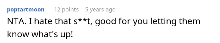 Screenshot of a Reddit comment expressing support in an office potluck store bought dessert drama discussion thread. Screenshot of a Reddit comment expressing support in an office potluck store bought dessert drama discussion thread.