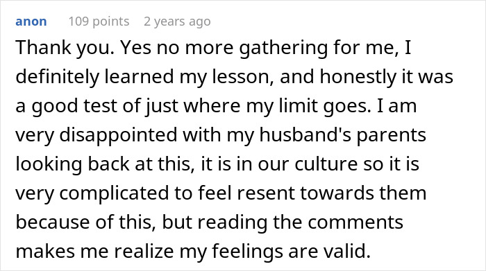 Screenshot of a Reddit comment reflecting on family dynamics and feeling traumatized during Christmas with kids.