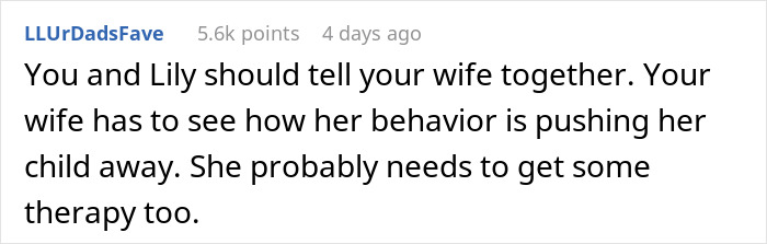 Comment advising communication and therapy to address wife&rsquo;s transphobic behavior after son comes out, impacting family.