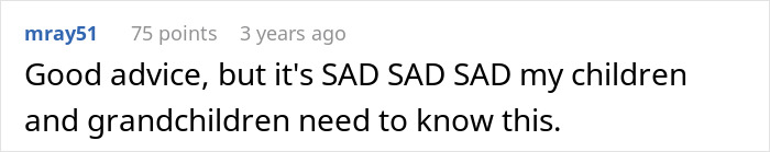 User comment expressing concern about mass shooting survival tips, emphasizing importance for children and grandchildren to know. User comment expressing concern about mass shooting survival tips, emphasizing importance for children and grandchildren to know.