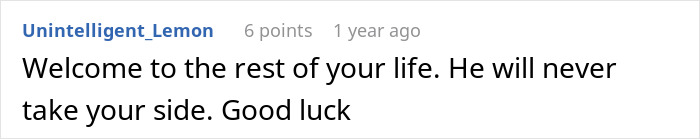 Comment discussing a mother-in-law upset over bride not wanting her in wedding photos wearing a white dress.