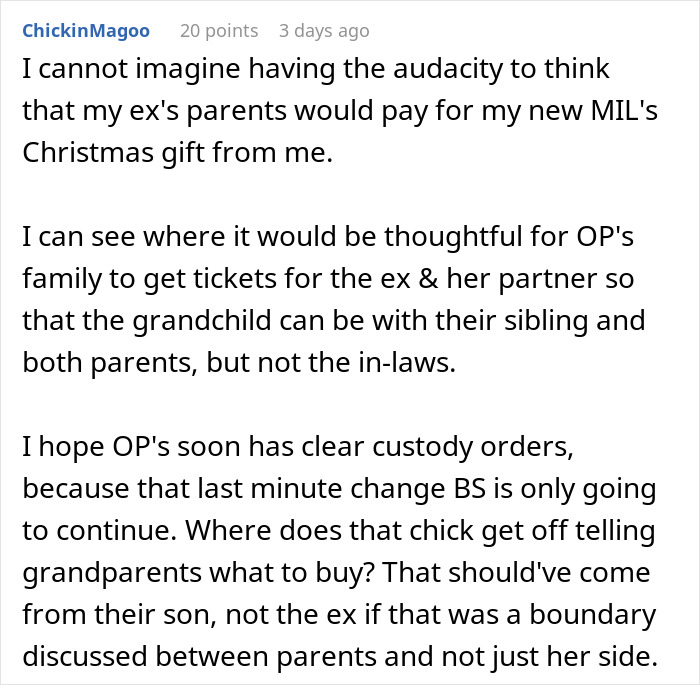 Text discussion about grandma’s savage holiday clapback in a family dispute with entitled ex-daughter-in-law complaining. Text discussion about grandma’s savage holiday clapback in a family dispute with entitled ex-daughter-in-law complaining.