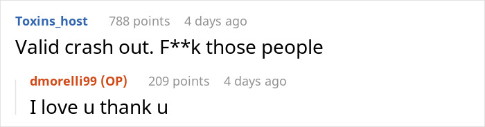 Screenshot of an online comment thread discussing a man blasting Christmas music in the office with a coworker reacting strongly.