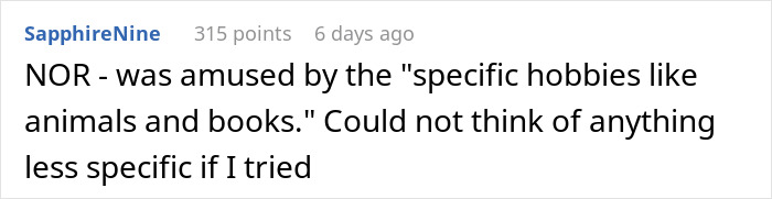 Screenshot of a Reddit comment discussing specific hobbies related to self-diagnosed autism behavior excuses. Screenshot of a Reddit comment discussing specific hobbies related to self-diagnosed autism behavior excuses.