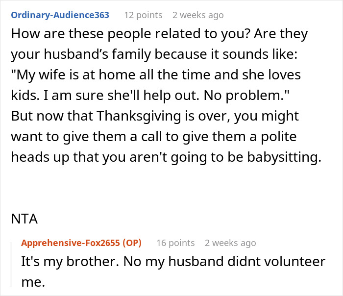 Commenters discuss family expectations around babysitting and a couple&rsquo;s choice to prioritize gym over childcare.