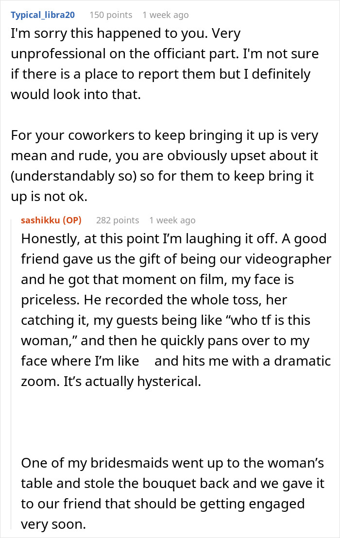 Bride shocked as officiant brings random guest to ceremony, chaos ensues when she catches the bouquet during wedding event. Bride shocked as officiant brings random guest to ceremony, chaos ensues when she catches the bouquet during wedding event.