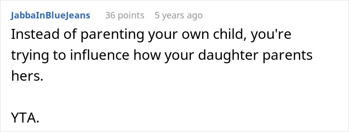 Screenshot of a Reddit comment discussing parenting and family dynamics related to a spoiled child&rsquo;s tantrum over Hanukkah gifts.