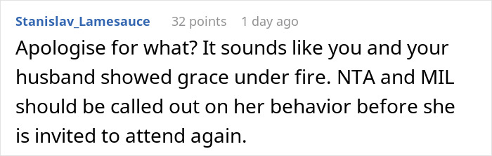 Comment on social media discussing a woman hosting a casual Christmas and issues with her toxic mother-in-law. Comment on social media discussing a woman hosting a casual Christmas and issues with her toxic mother-in-law.