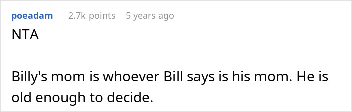 Screenshot of an online comment discussing a woman letting her nephew call her mom and the biological mom's reaction. Screenshot of an online comment discussing a woman letting her nephew call her mom and the biological mom's reaction.