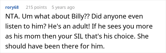 Screenshot of a forum comment discussing a woman letting her nephew call her mom and the bio mom’s reaction. Screenshot of a forum comment discussing a woman letting her nephew call her mom and the bio mom’s reaction.