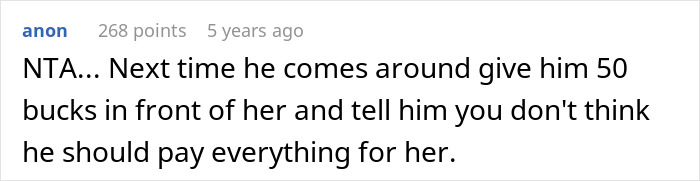 Comment on parenting conflict where dad calls out wife for teaching daughter to treat boyfriend like ATM. Comment on parenting conflict where dad calls out wife for teaching daughter to treat boyfriend like ATM.