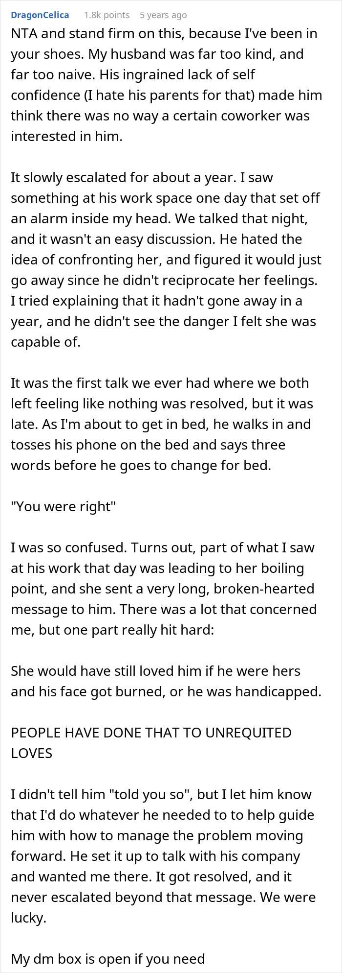 Text post from a Reddit user sharing experience about refusing to be a third wheel in marriage due to work-wife issues. Text post from a Reddit user sharing experience about refusing to be a third wheel in marriage due to work-wife issues.