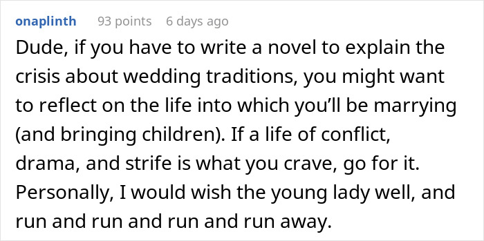Commenter advises a man considering canceling his wedding after fiancée’s family hires a PI to uncover dirt on him. Commenter advises a man considering canceling his wedding after fiancée’s family hires a PI to uncover dirt on him.